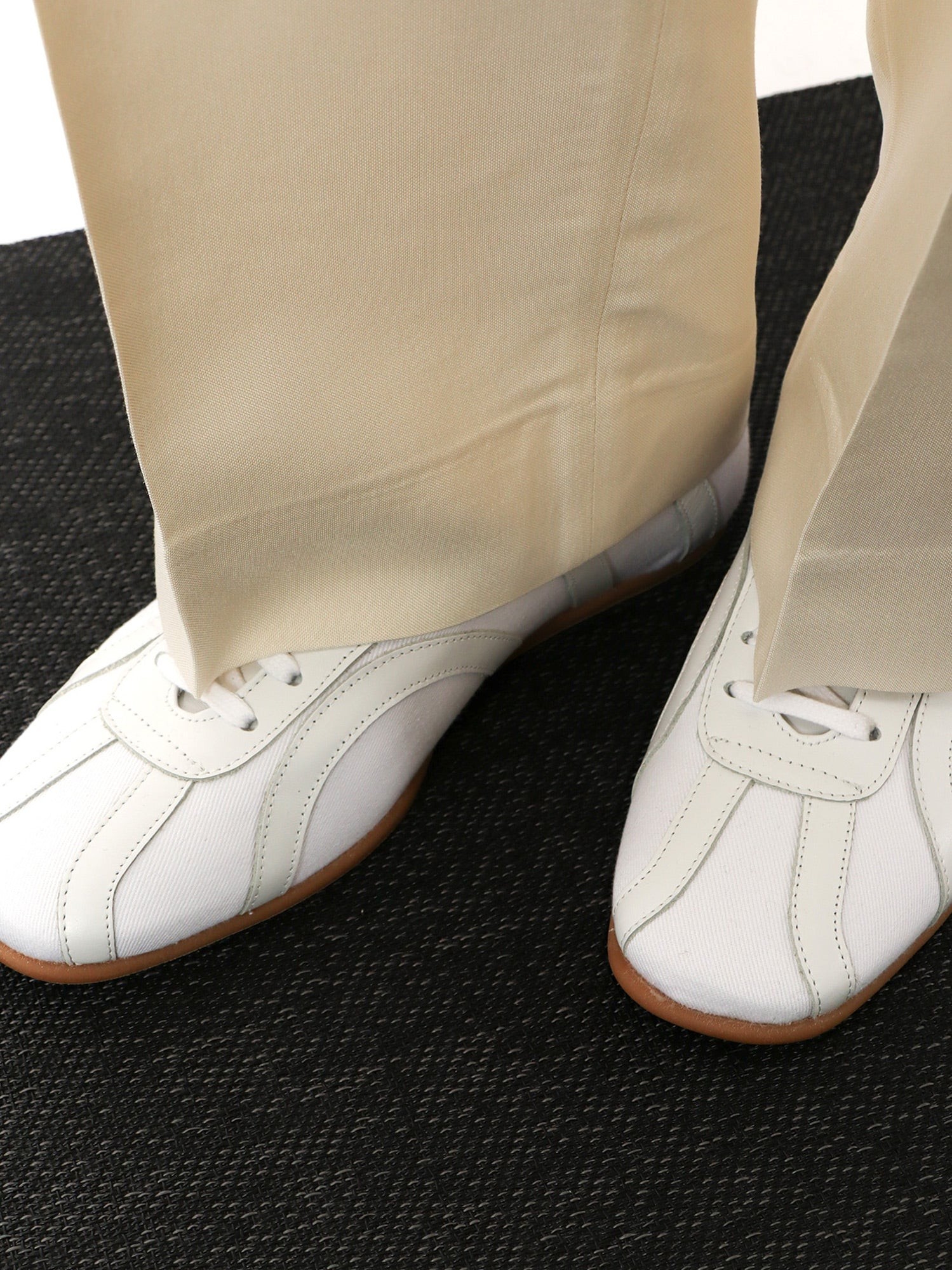 Canvas low-top sneakers with leather profiles - Image 2