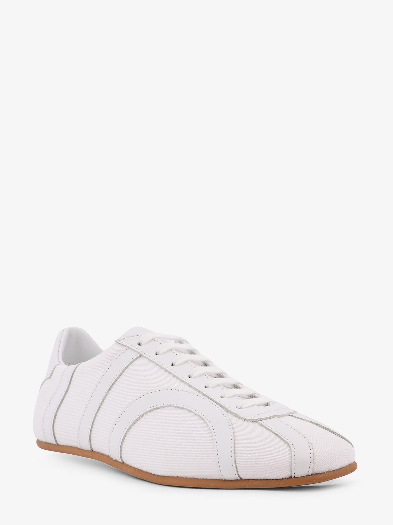 Canvas low-top sneakers with leather profiles - Image 3