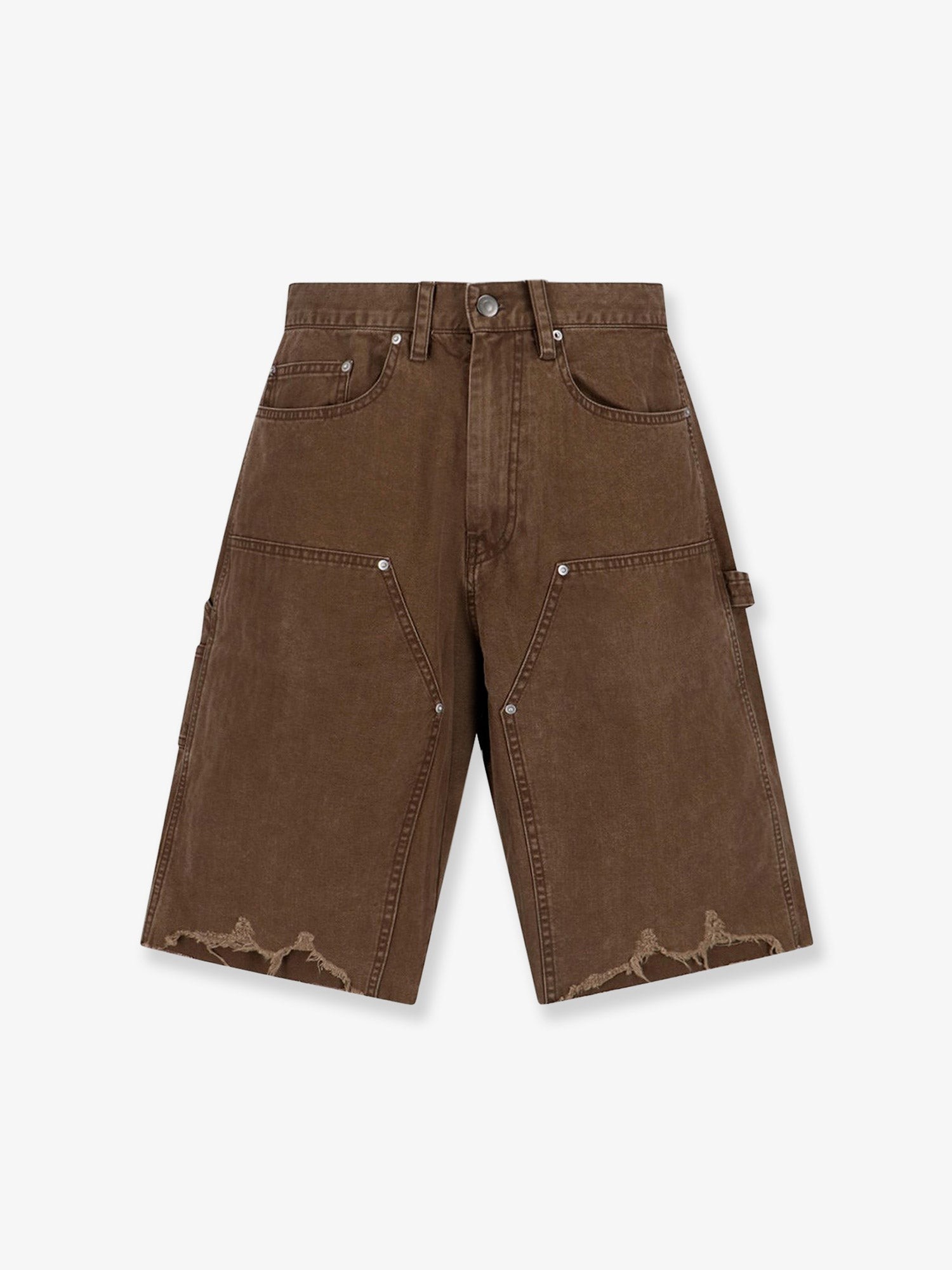 Cargo cotton bermuda shorts with distressed effect