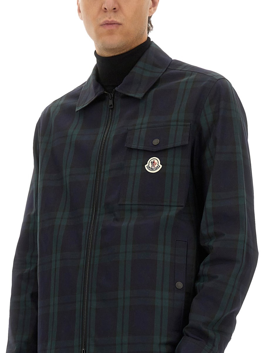 CHECKED COTTON GABARINE SHIRT JACKET - Image 4