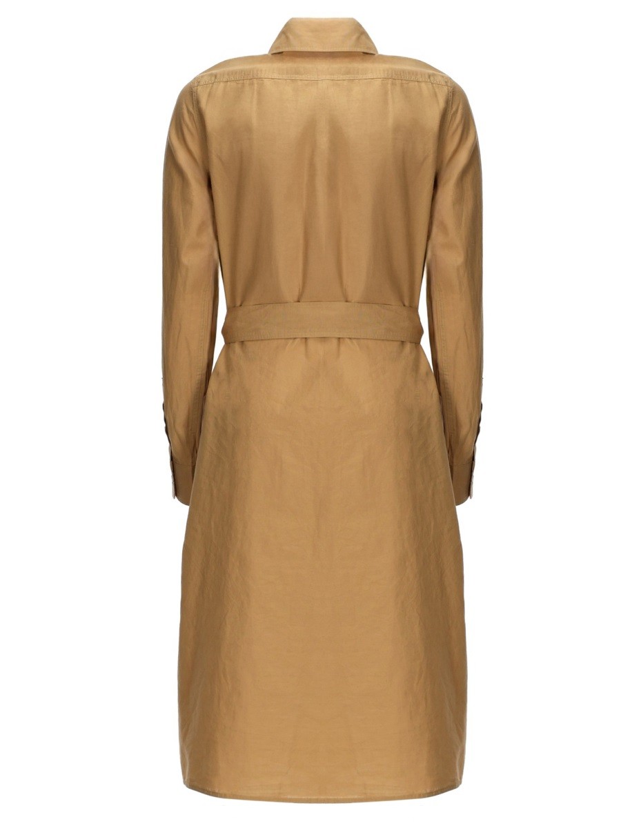 COTTON AND LINEN MIDI DRESS - Image 2