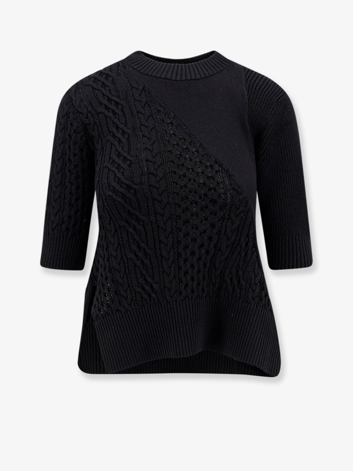 Cotton blend asymmetrical sweater