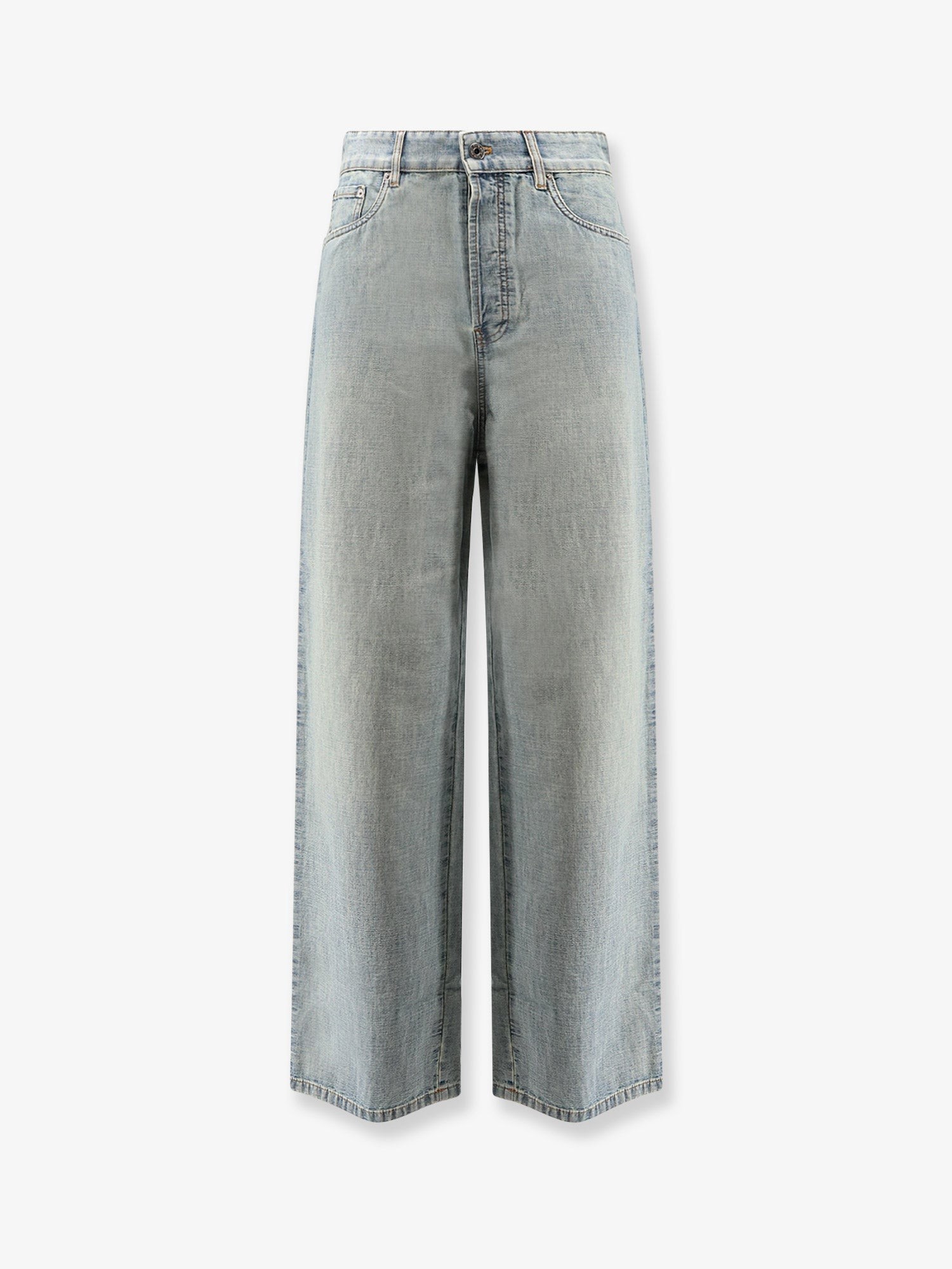 Cotton Jeans with Logo Lettering embroidery