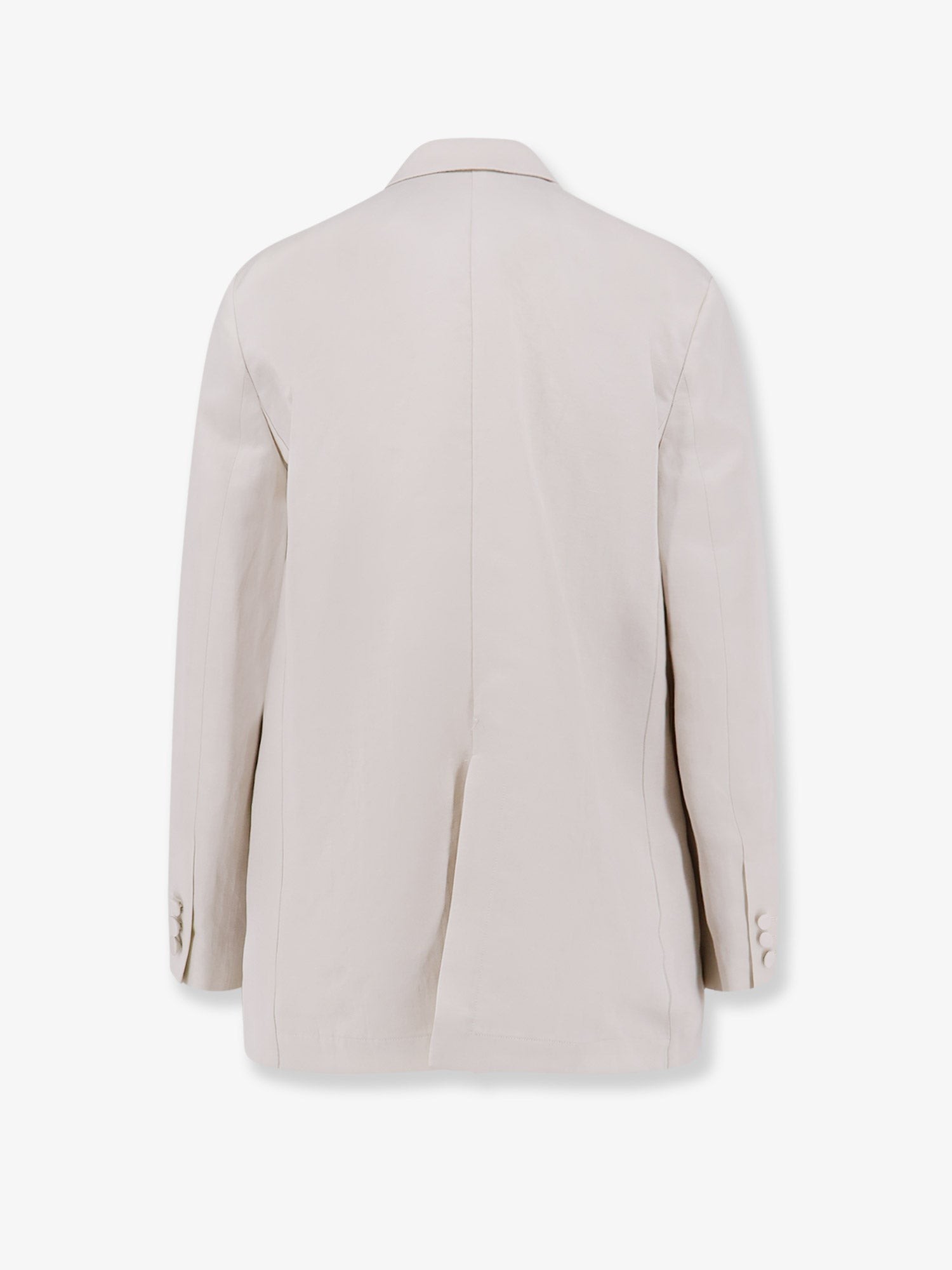 Double-breasted lyocell and linen blazer - Image 2