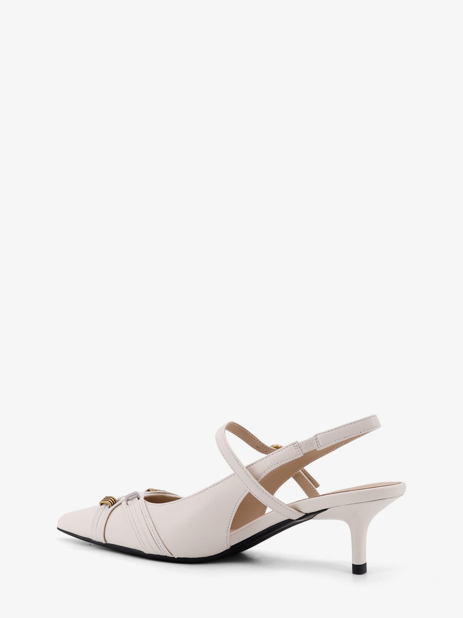 Gloria 18 leather pump with metal lettering detail - Image 3