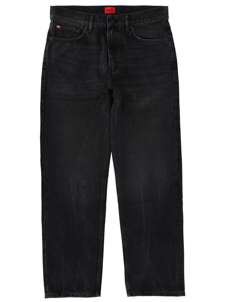 JEANS WITH LOGO PATCH
