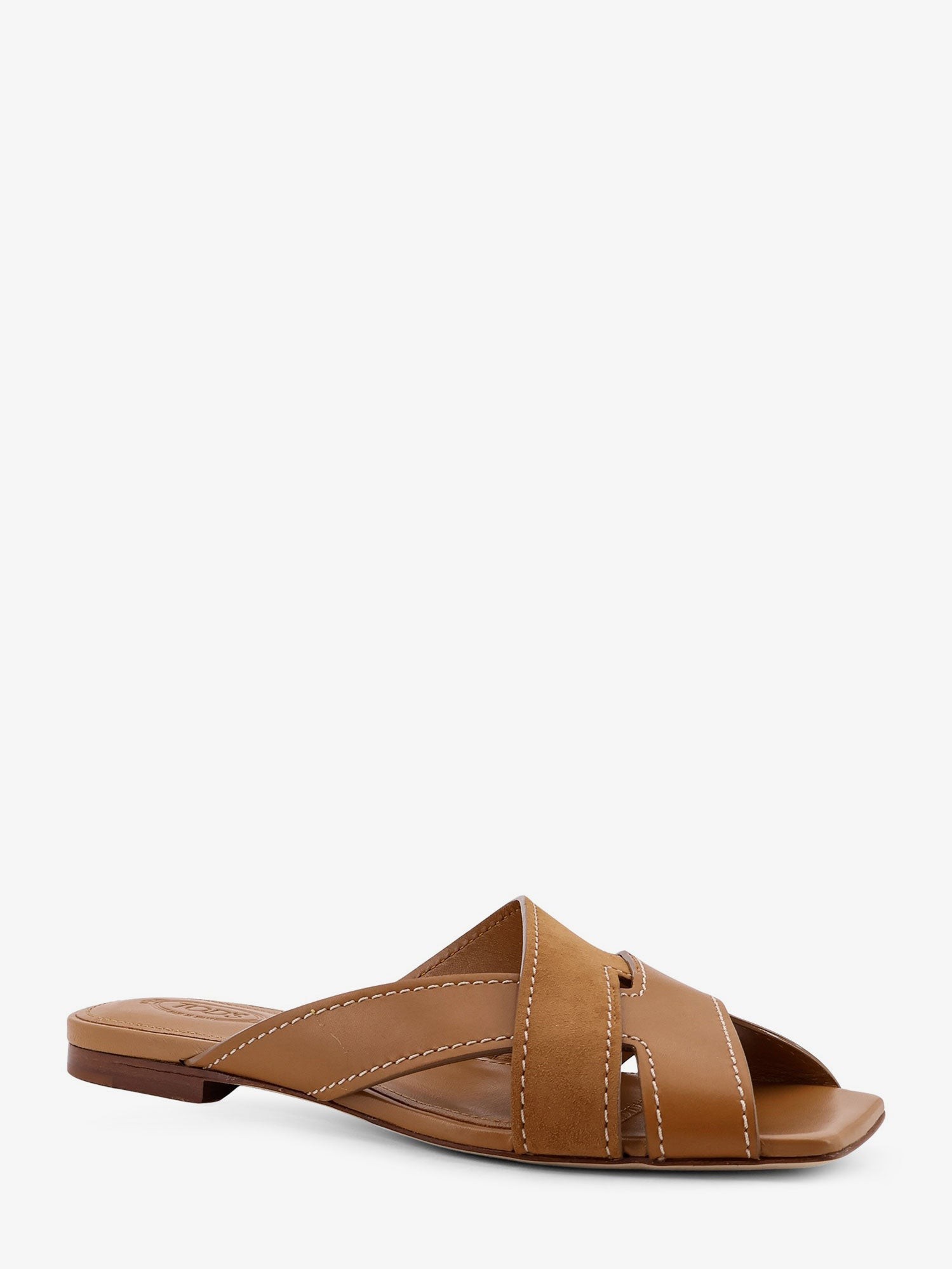 Leather sandals with suede detail - Image 2