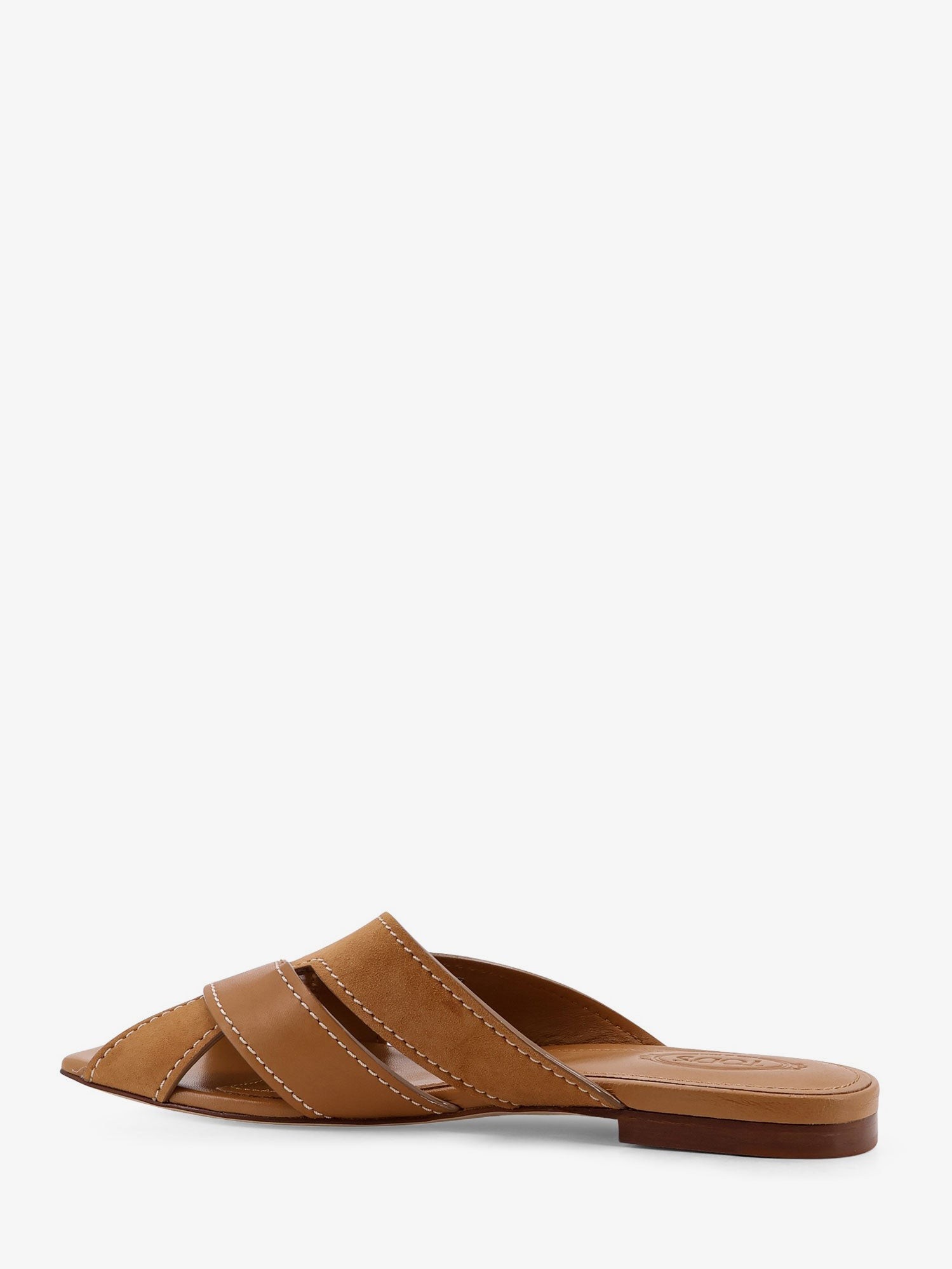Leather sandals with suede detail - Image 3