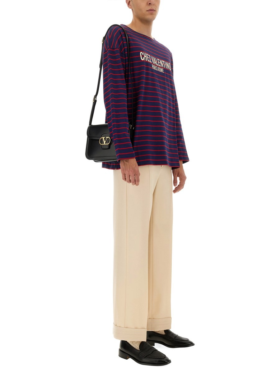 LONG SLEEVE T-SHIRT WITH "CHEZ VALENTINO" PRINT - Image 2