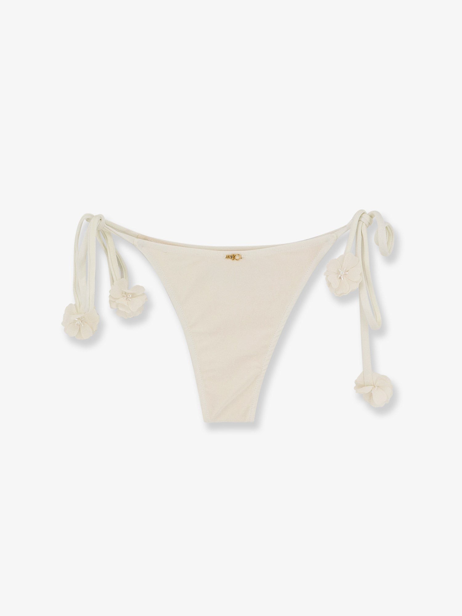 Nylon bikini bottoms with floral detail - Image 2