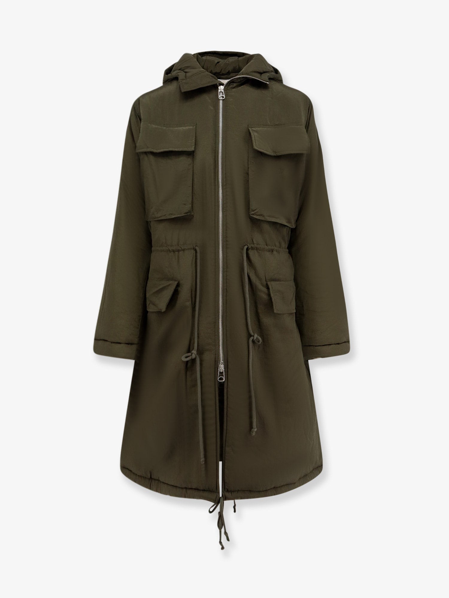 Padded nylon long jacket
