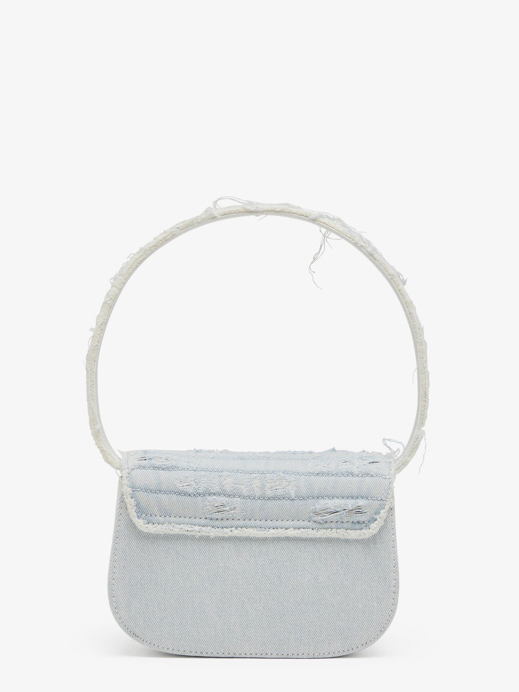 1DR denim shoulder bag with rhinestone D logo - Image 2