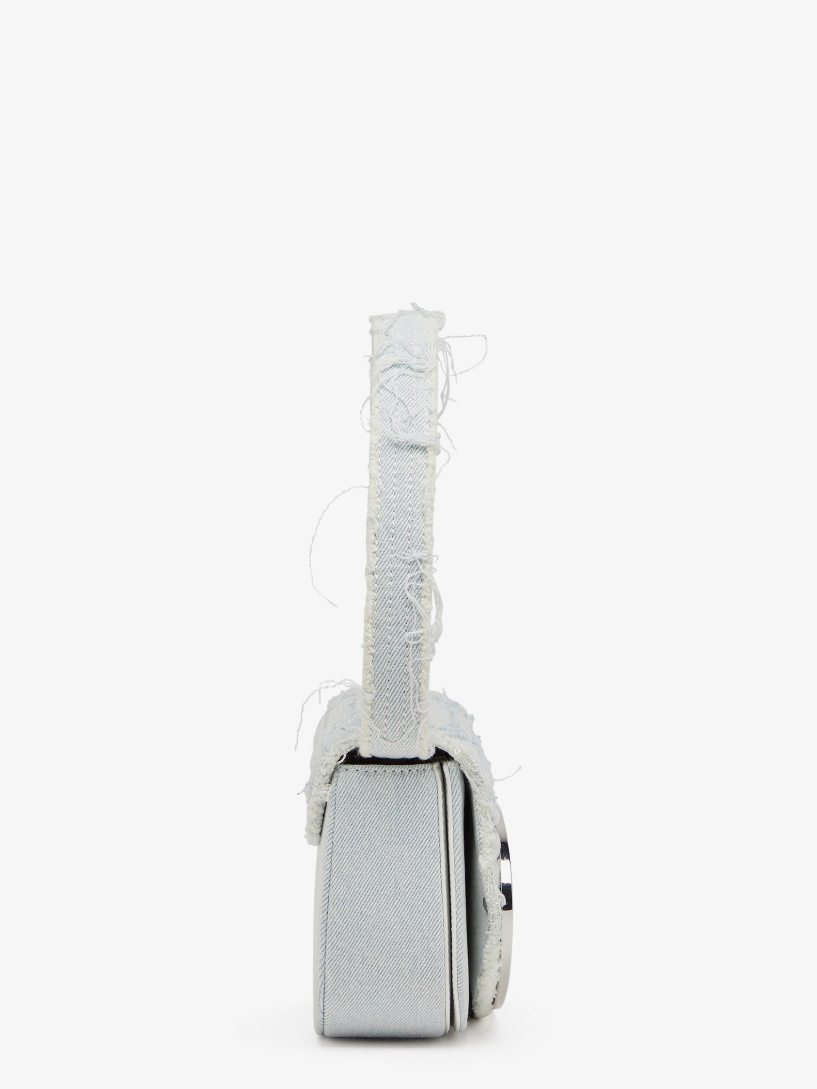 1DR denim shoulder bag with rhinestone D logo - Image 3