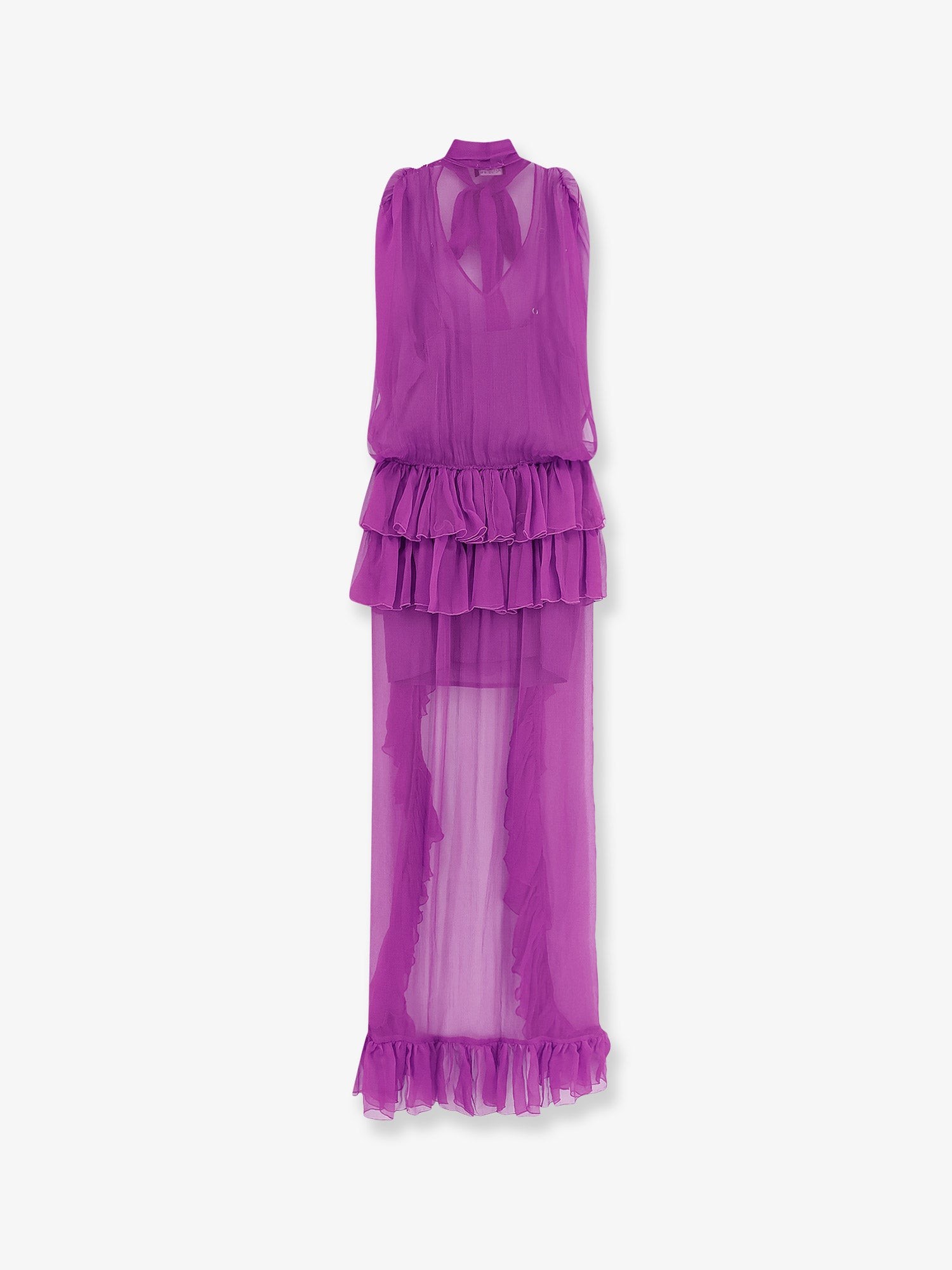 Asymmetric voile dress - Image 2