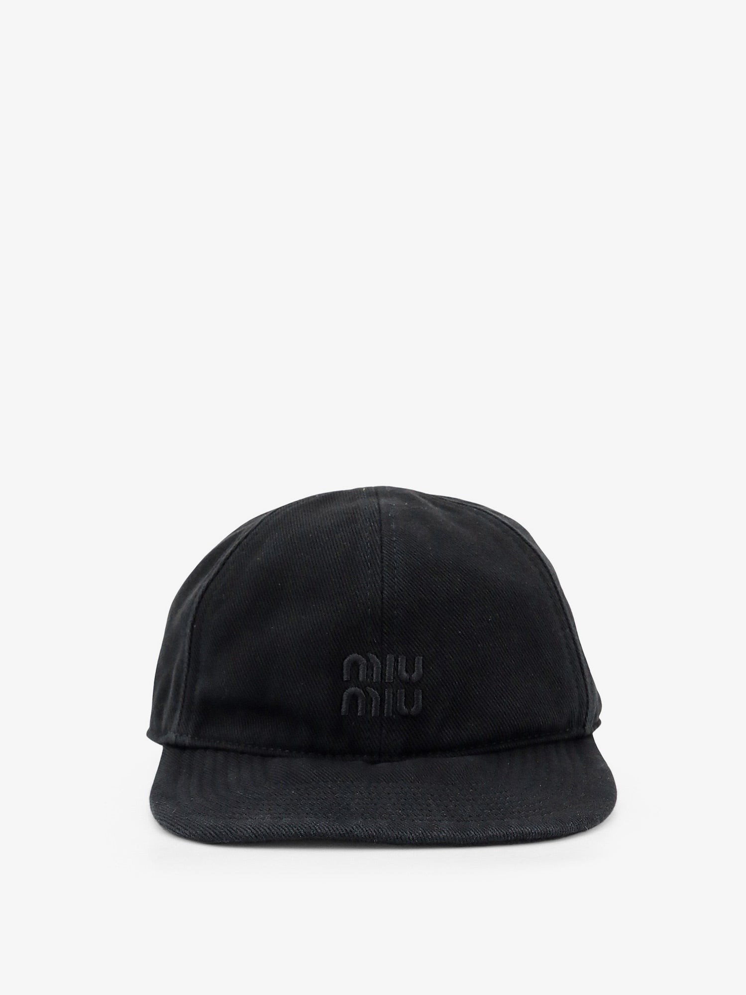 Black denim hat