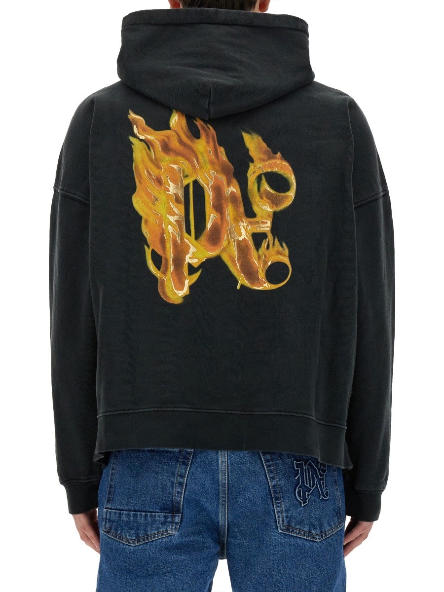 Palm Angels - "BURNING MONOGRAM" PRINT SWEATSHIRT - Image 3