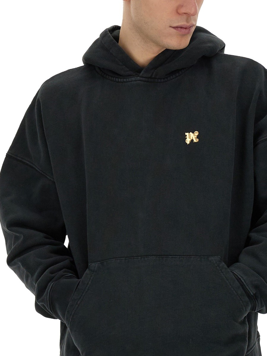 Palm Angels - "BURNING MONOGRAM" PRINT SWEATSHIRT - Image 4