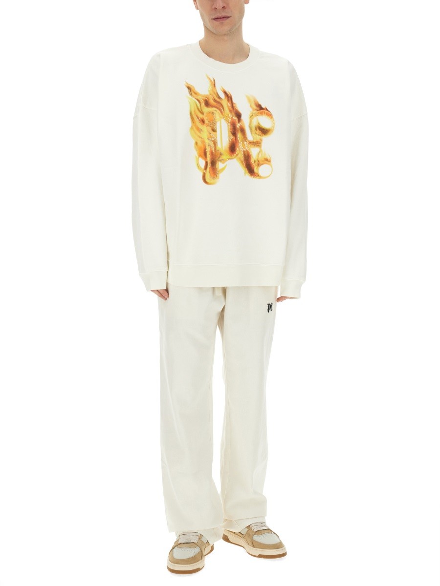 Palm Angels - "BURNING MONOGRAM" PRINT SWEATSHIRT - Image 2