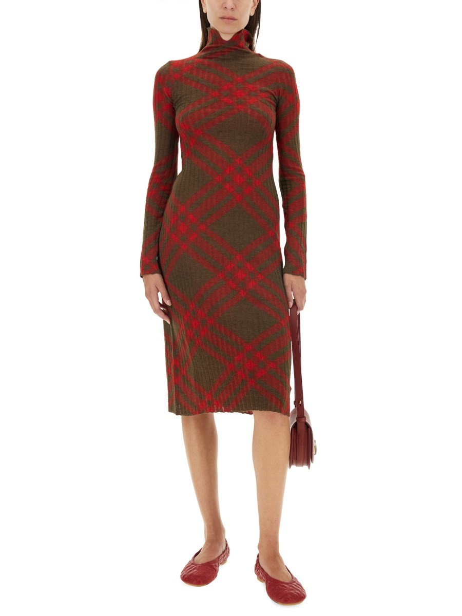 Burberry - CHECK WOOL BLEND DRESS - Image 2