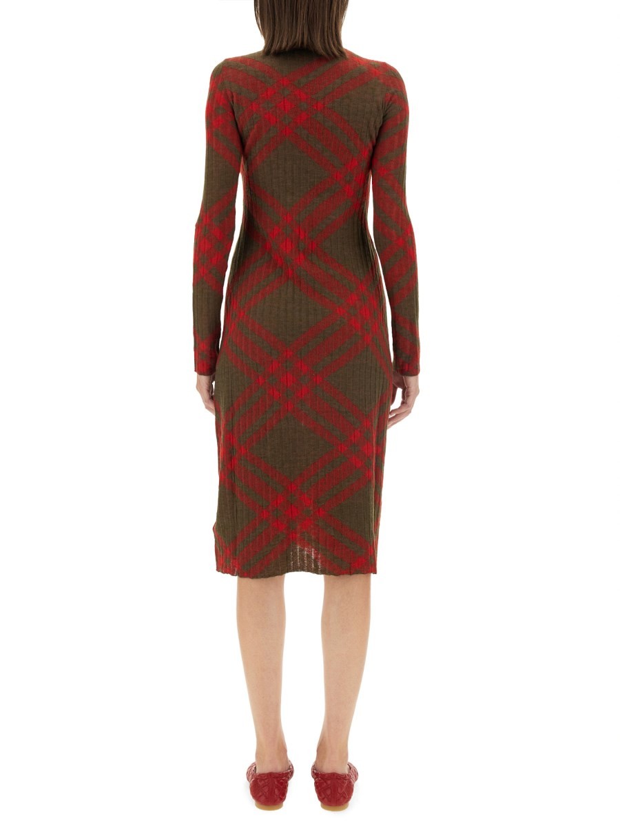 Burberry - CHECK WOOL BLEND DRESS - Image 3
