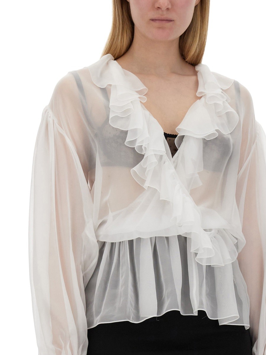Dolce & Gabbana - CHIFFON BLOUSE WITH RUFFLES - Image 4
