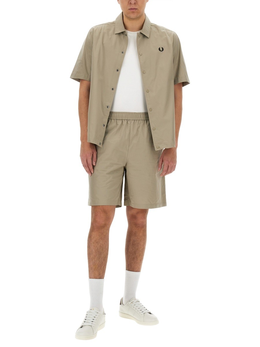 FRED PERRY - COTTON BERMUDA SHORTS - Image 2