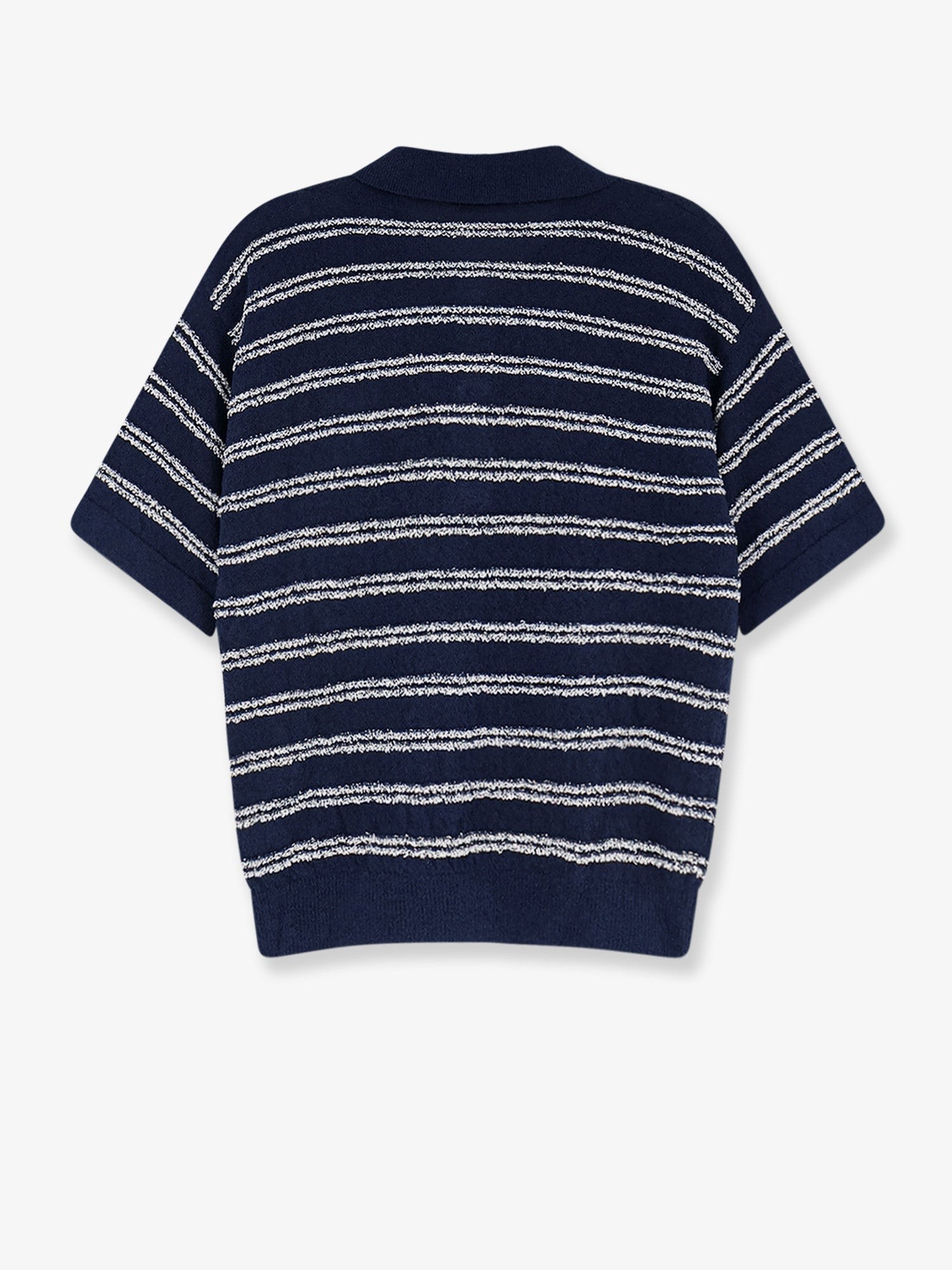Cotton blend polo shirt with bouclé effect - Image 2