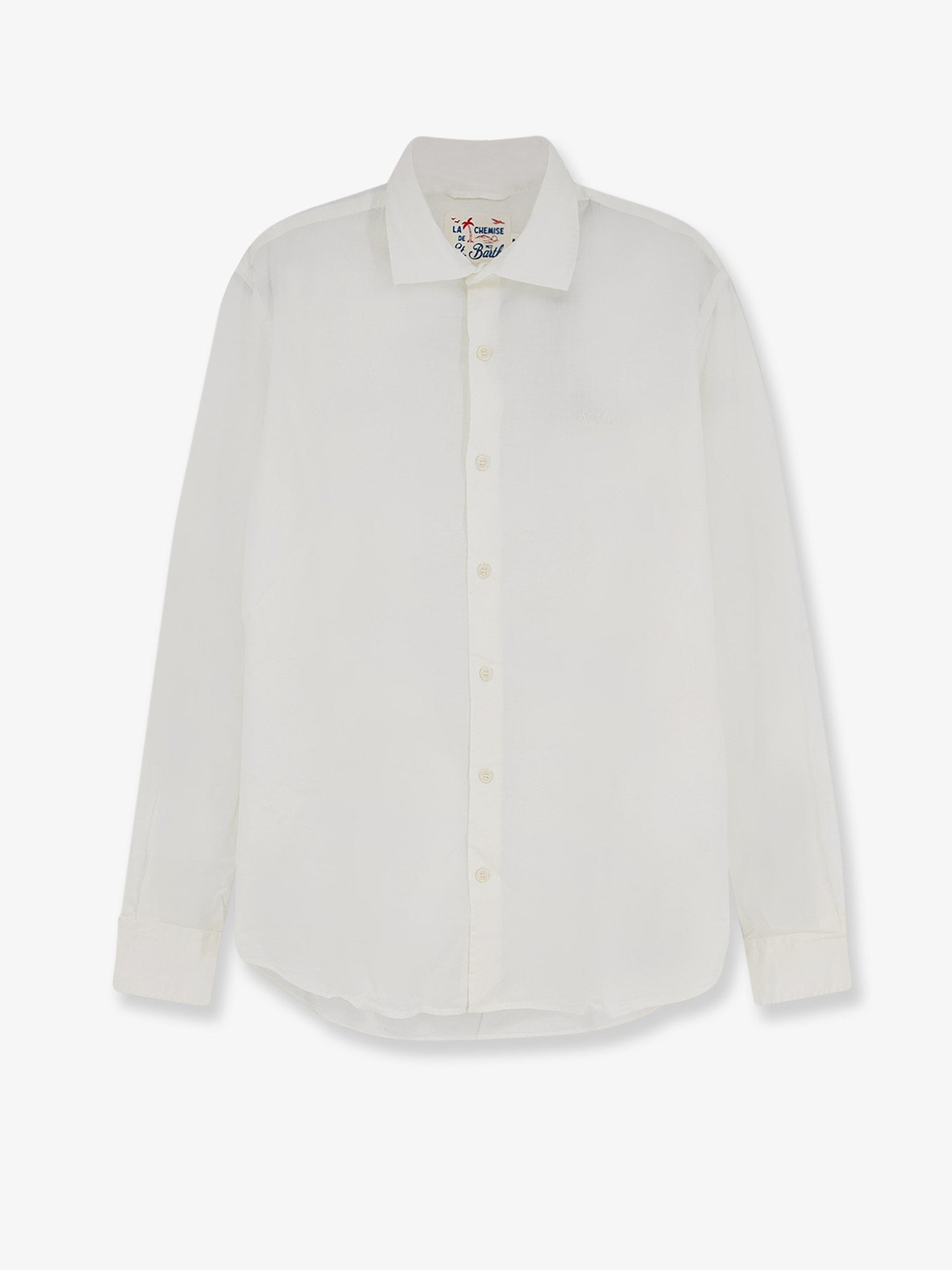 Cotton shirt with front embroidered logo - Image 2