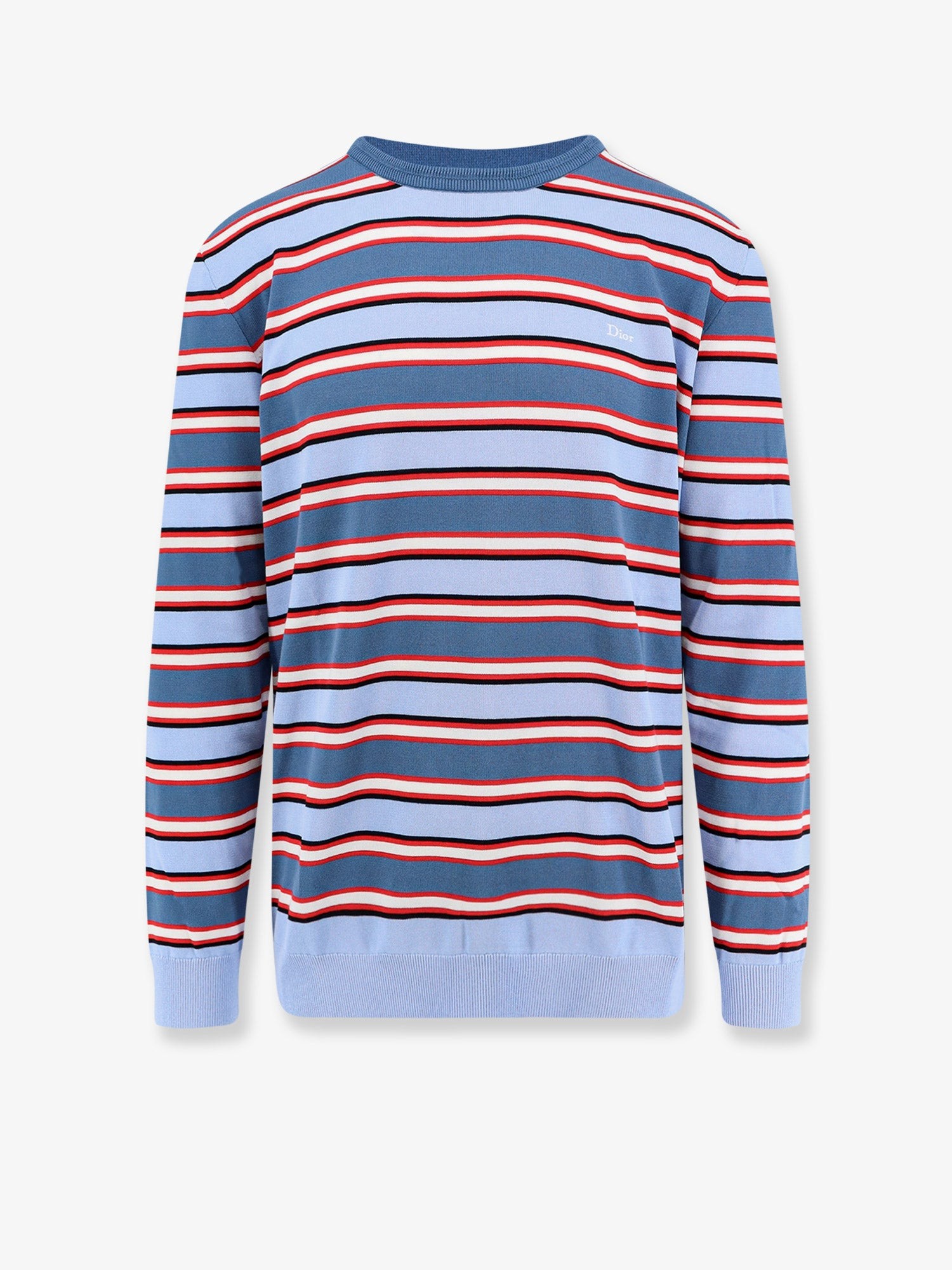 Cotton sweater with striped pattern