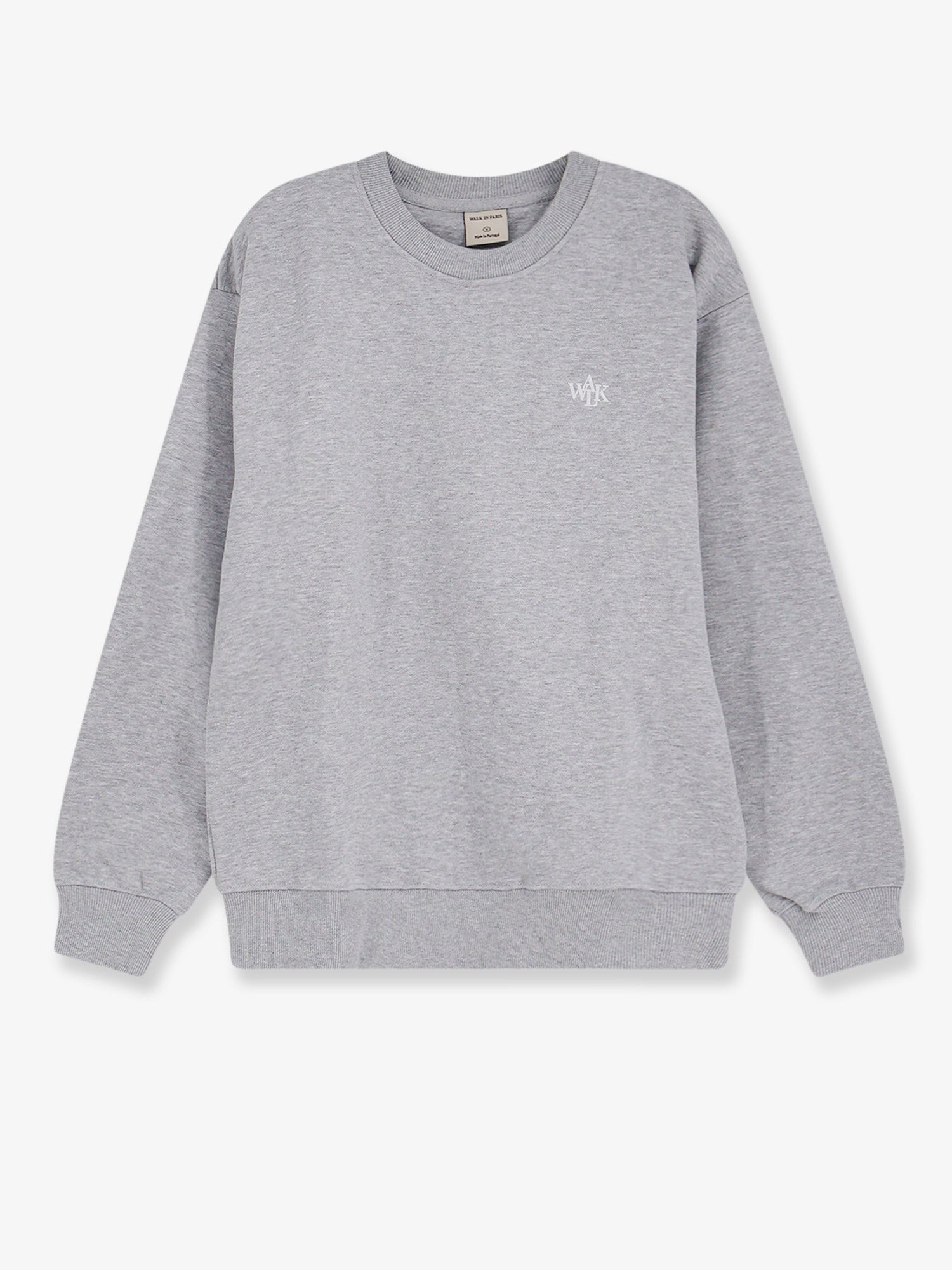 Cotton sweatshirt with front embroidered logo