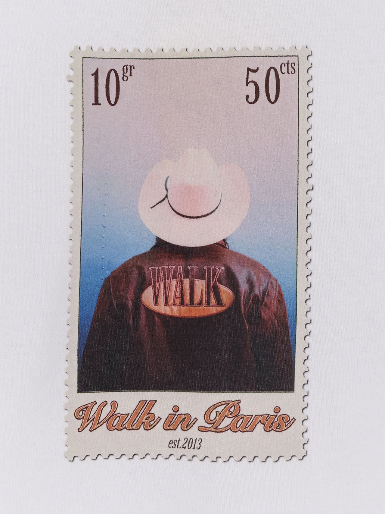 Cotton t-shirt with "Leather jacket" print on the front - Image 3