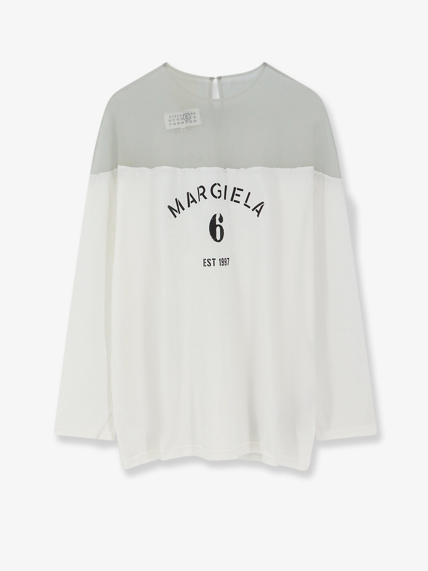 Cotton t-shirt with voile insert