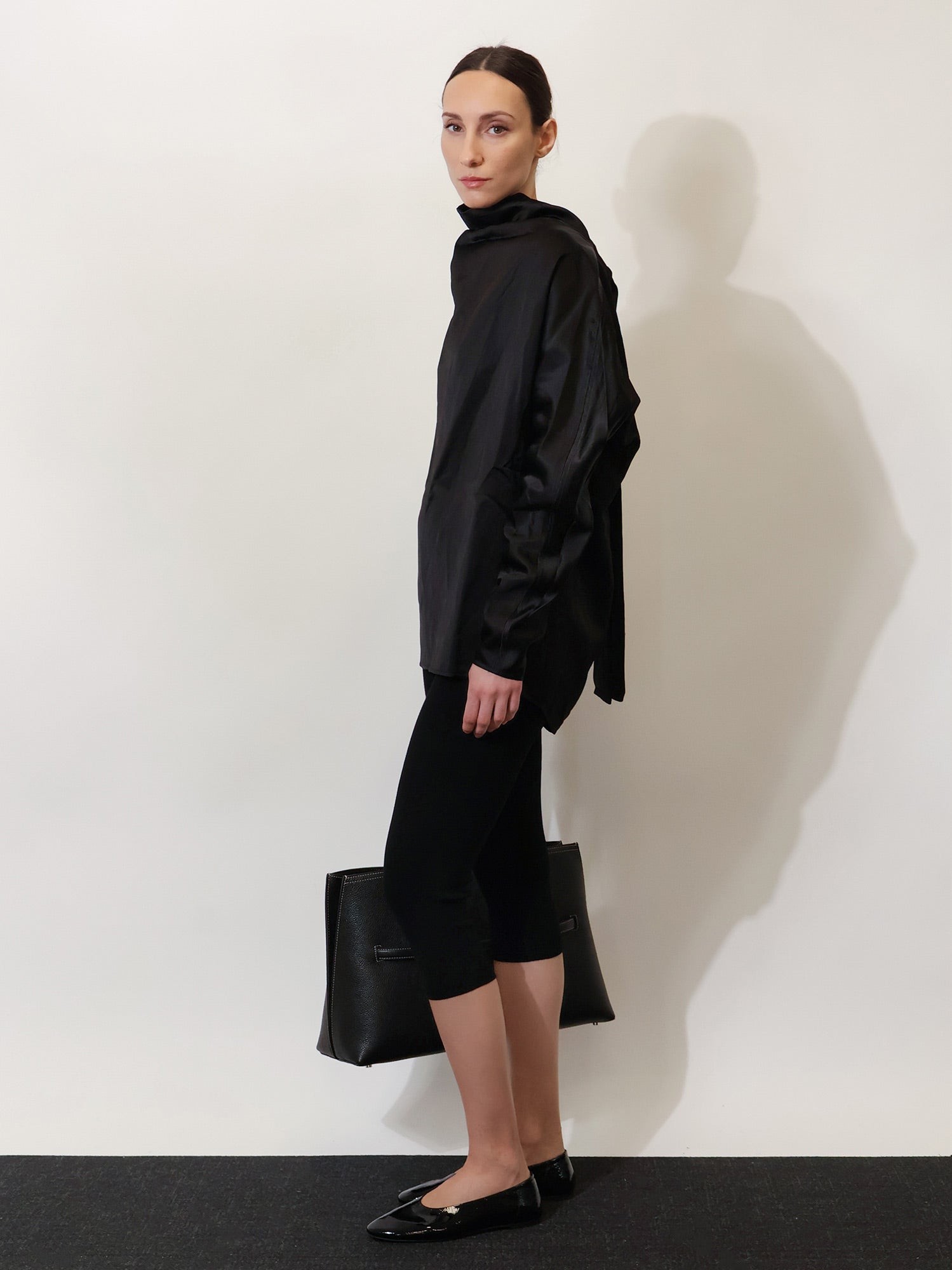 Cowl Neck viscose and linen shirt - Image 2