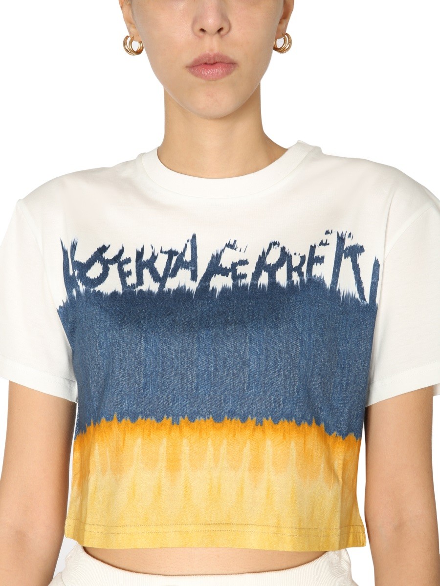 alberta ferretti - CROPPED PRINTED T-SHIRT - Image 4