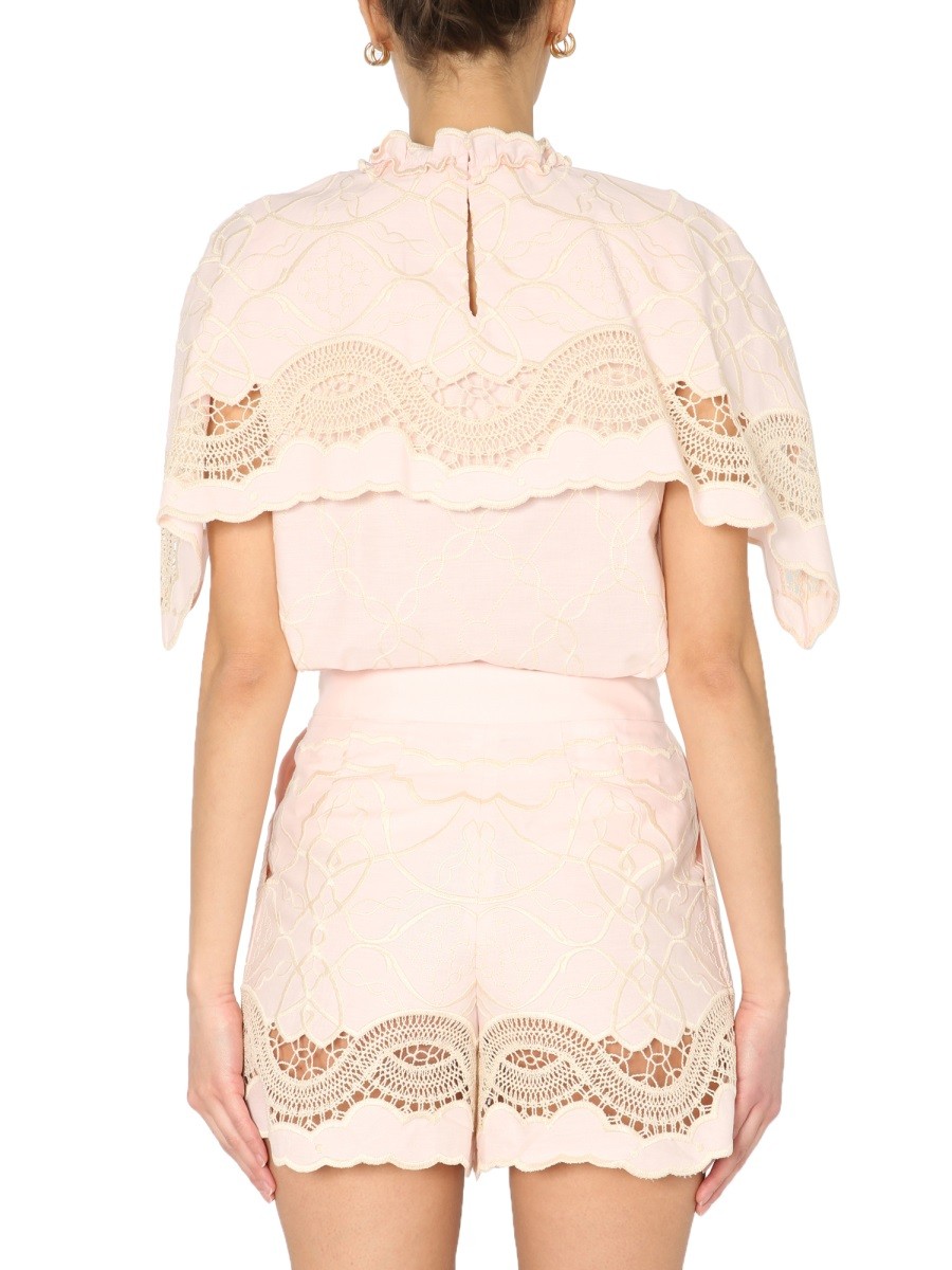 alberta ferretti - EMBROIDERED CAPE TOP - Image 3