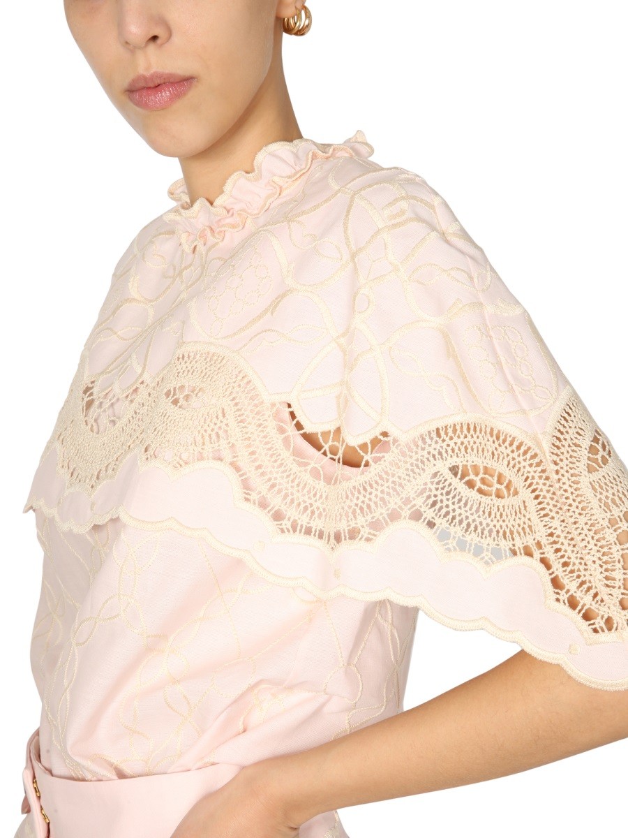 alberta ferretti - EMBROIDERED CAPE TOP - Image 4
