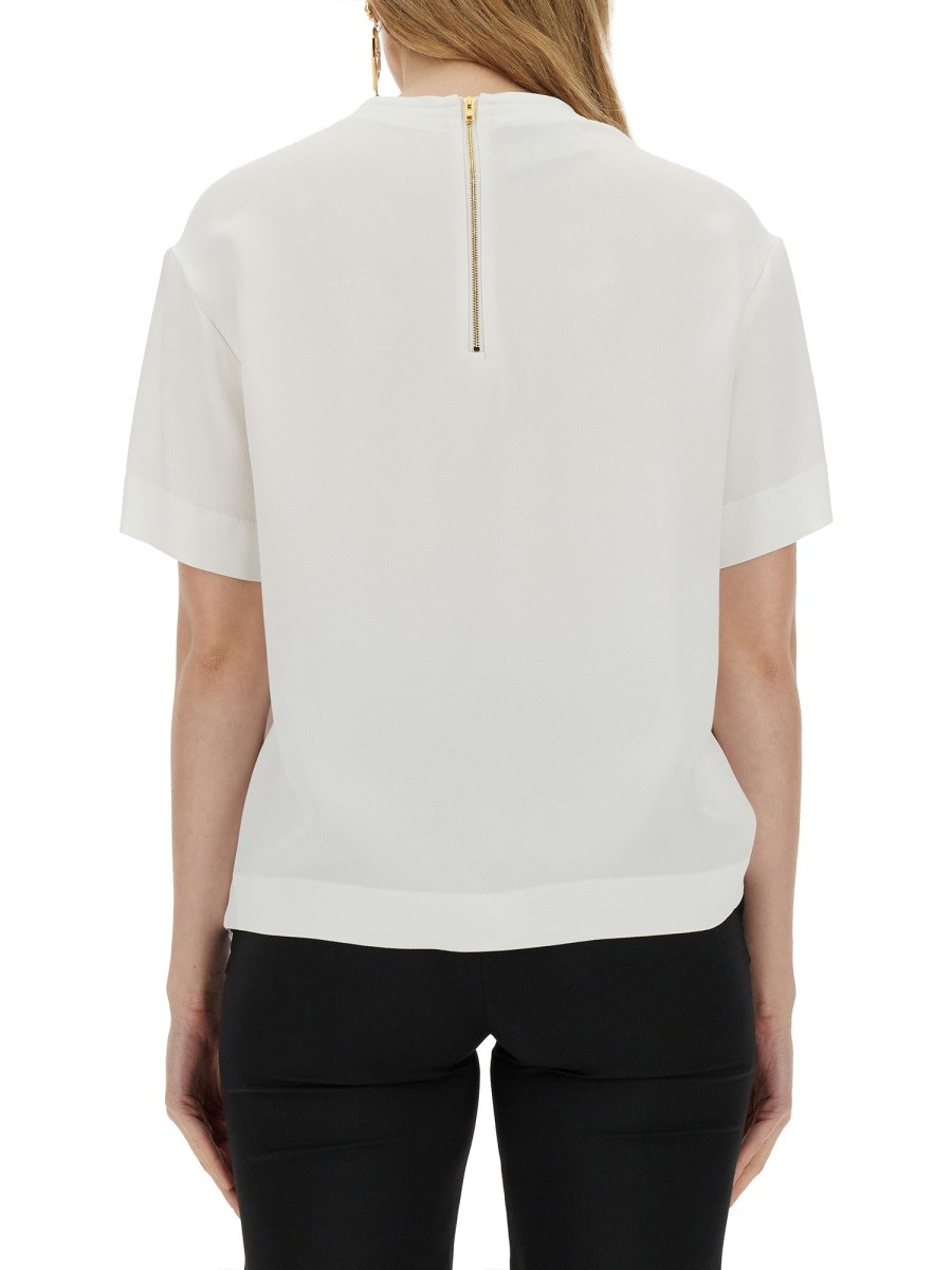 Moschino - ENVER SATIN BLOUSE STILL LIFE WITH HEART - Image 3