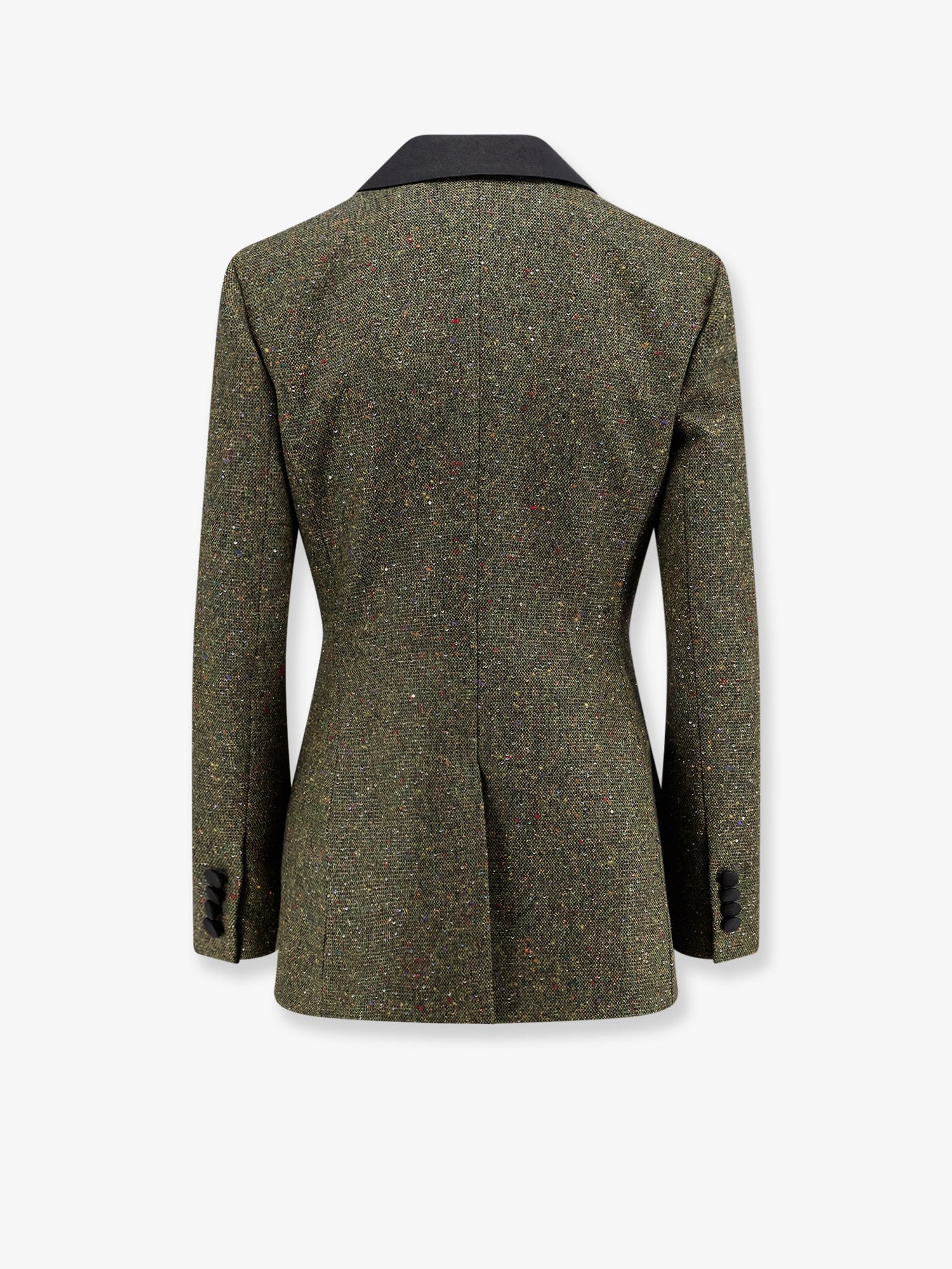 Fitted silk and virgin wool blend tweed blazer - Image 2