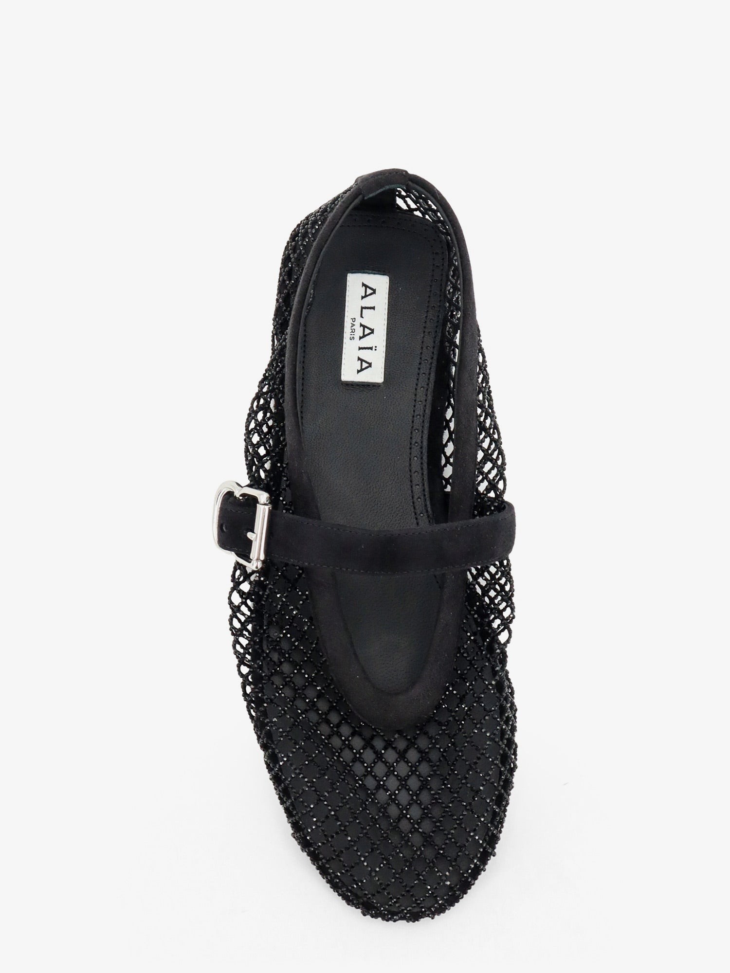 Flat mesh ballet flats with rhinestone detail - Image 5