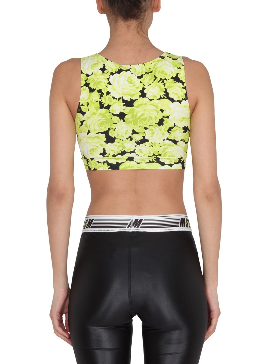 msgm - FLORAL PRINT CROPPED TOP - Image 3