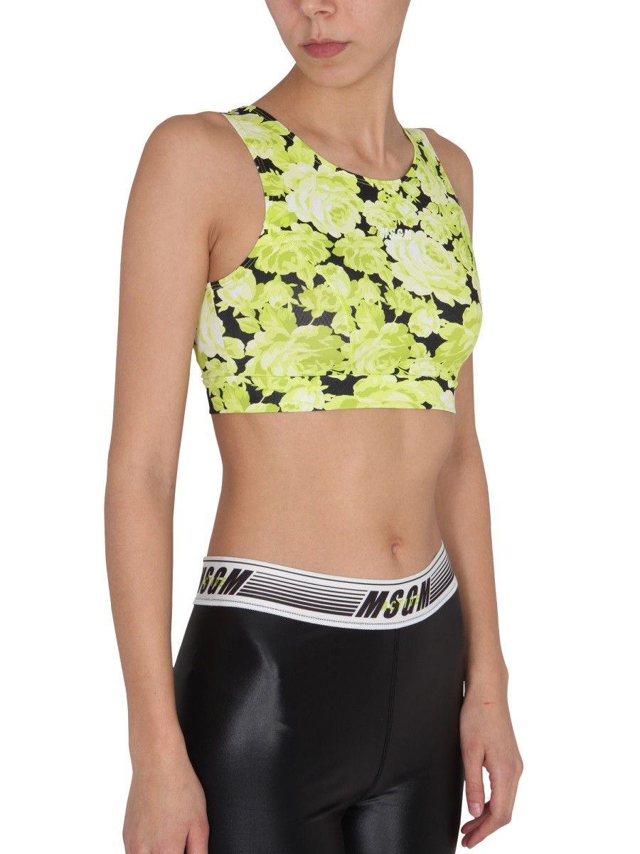 msgm - FLORAL PRINT CROPPED TOP - Image 4