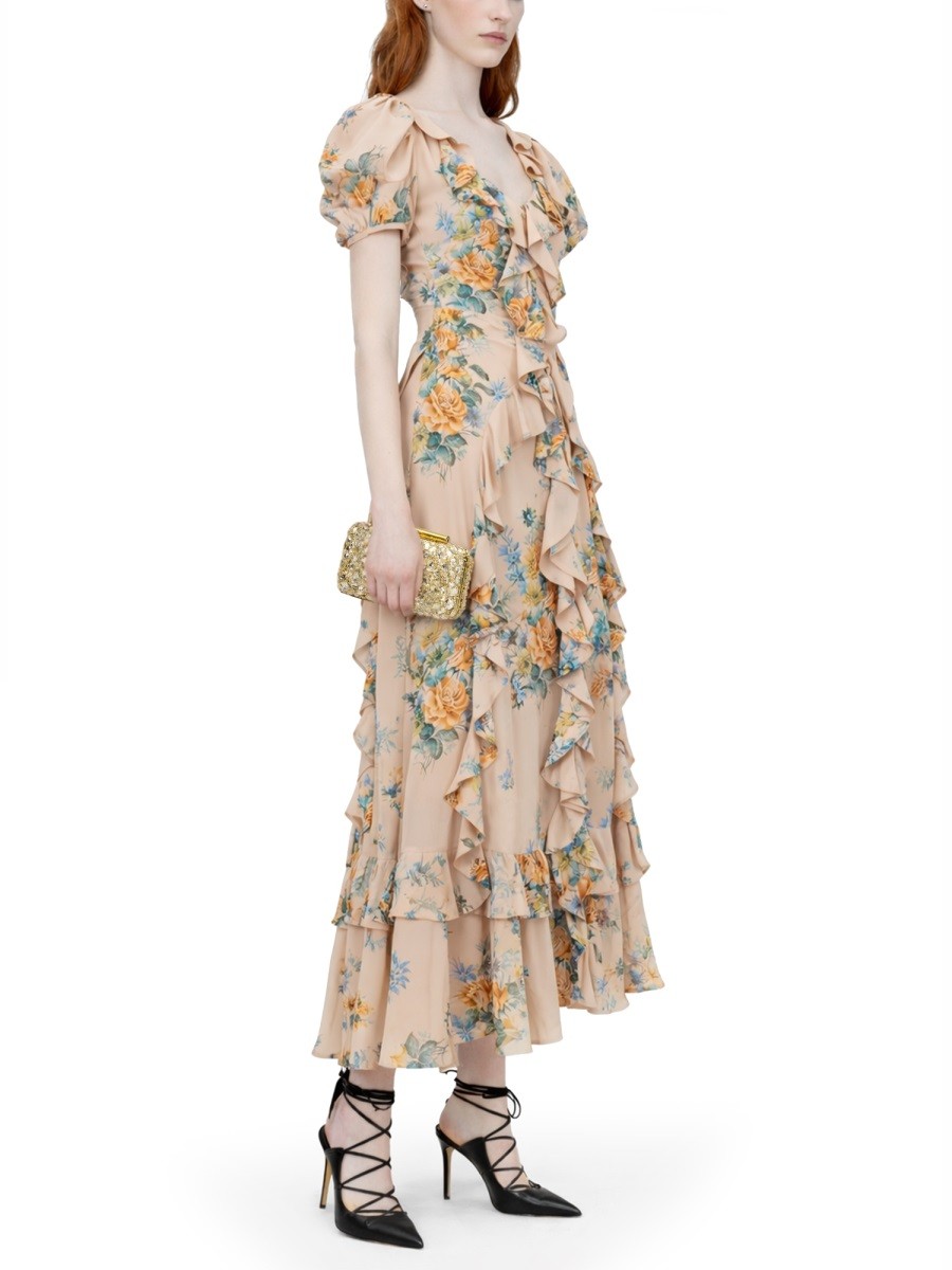 Alexander Mcqueen - FLORAL PRINT RUCHED SILK DRESS - Image 2