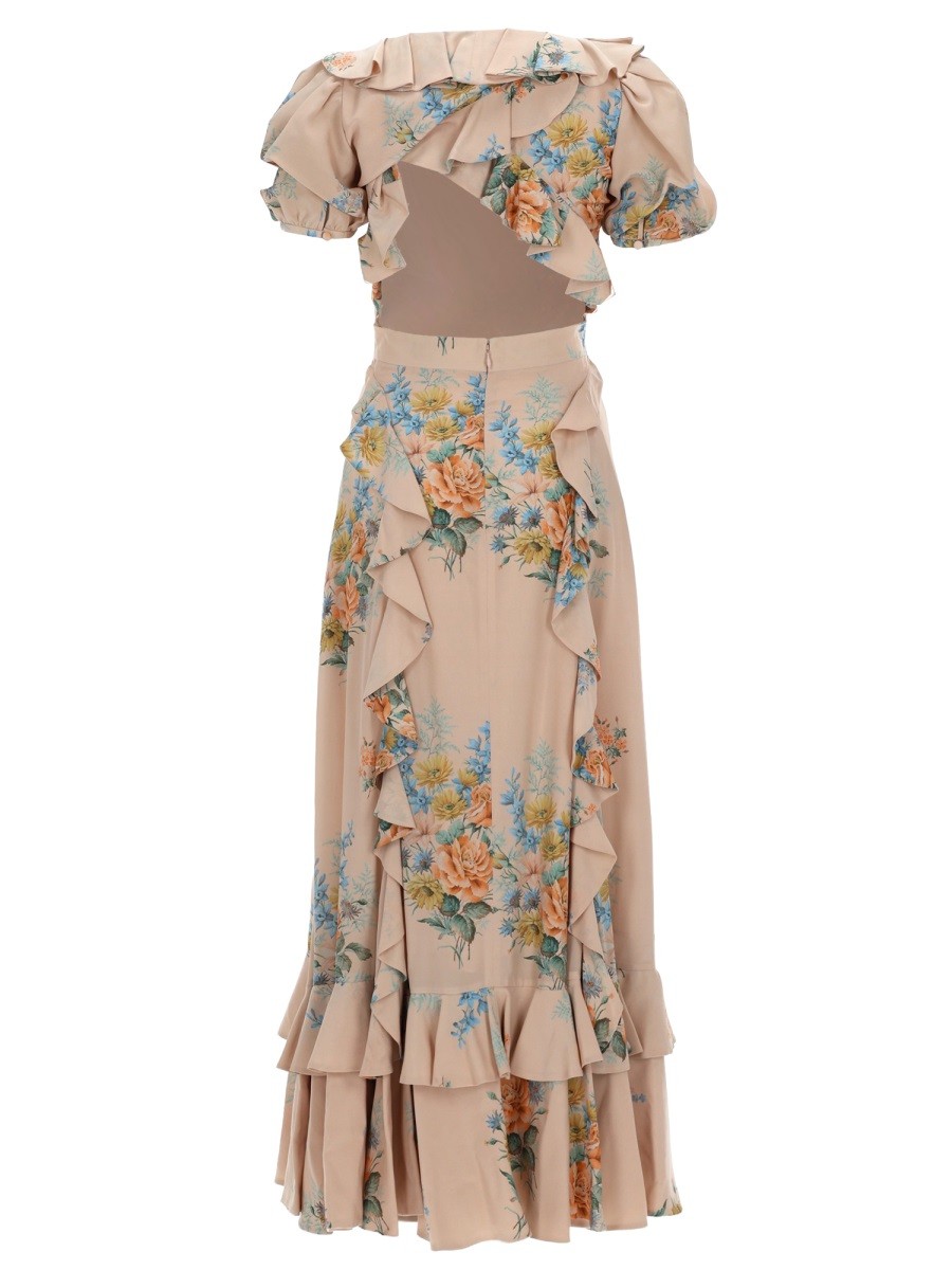 Alexander Mcqueen - FLORAL PRINT RUCHED SILK DRESS - Image 3