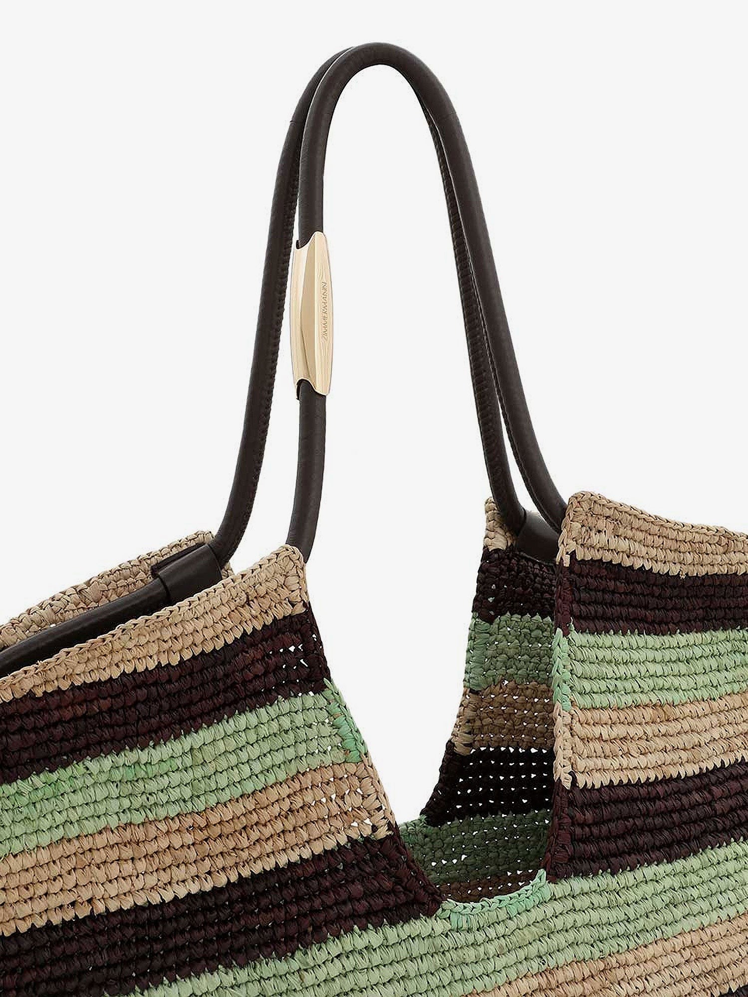 Golden Time rafia shoulder bag with fringe - Image 4