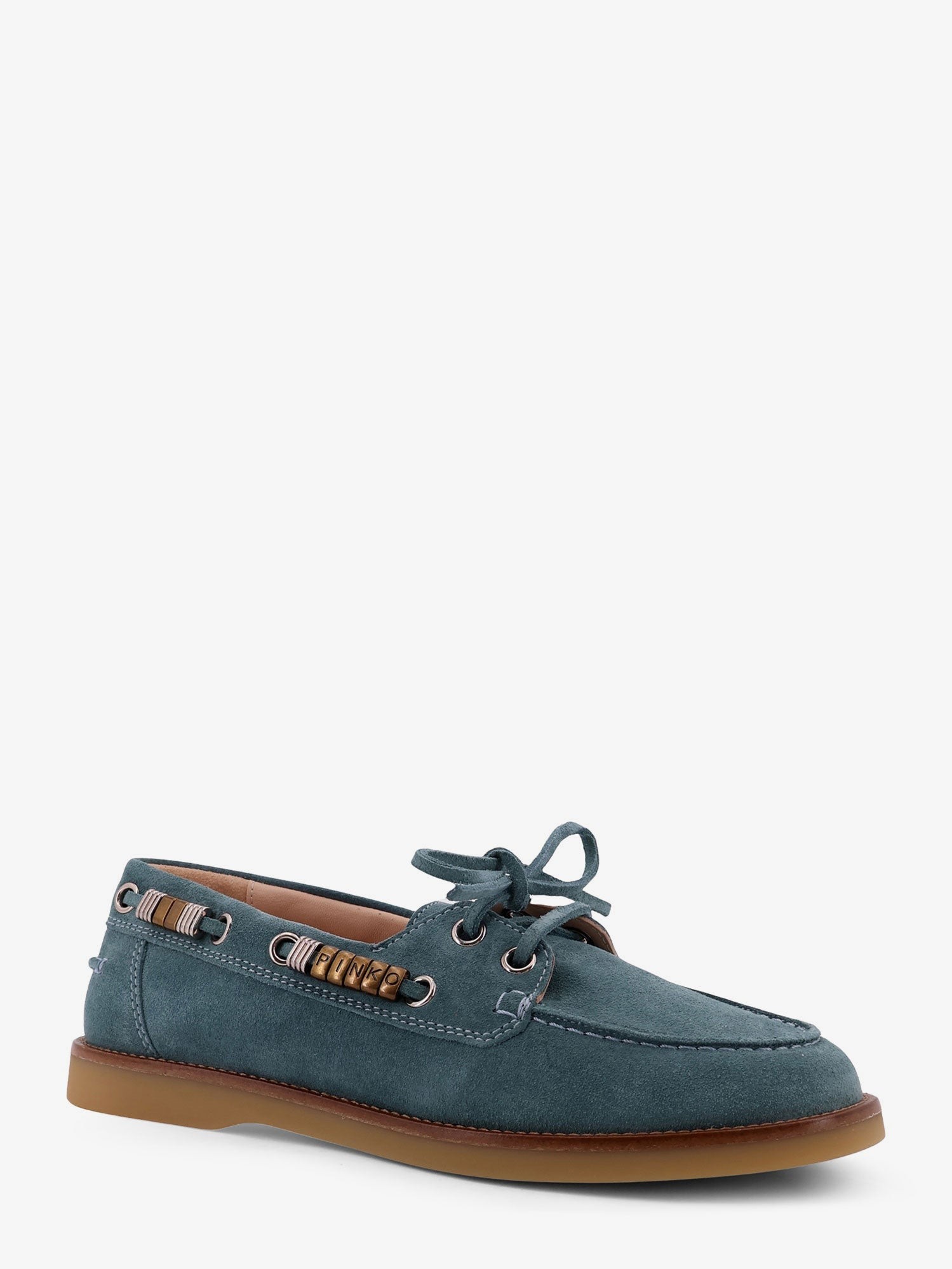 Grace suede loafers with metal lettering logo - Image 2