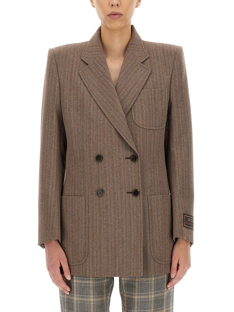 Gucci HERRINGBONE WOOL JACKET