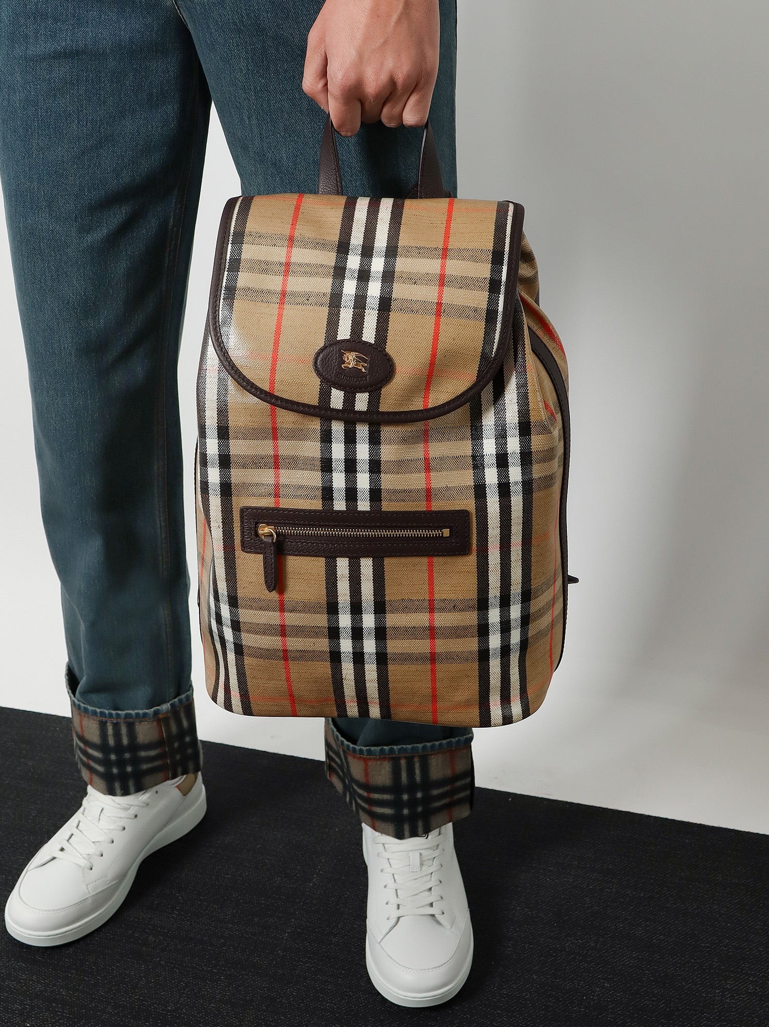 Highlands coated canvas backpack with front logo - Image 2