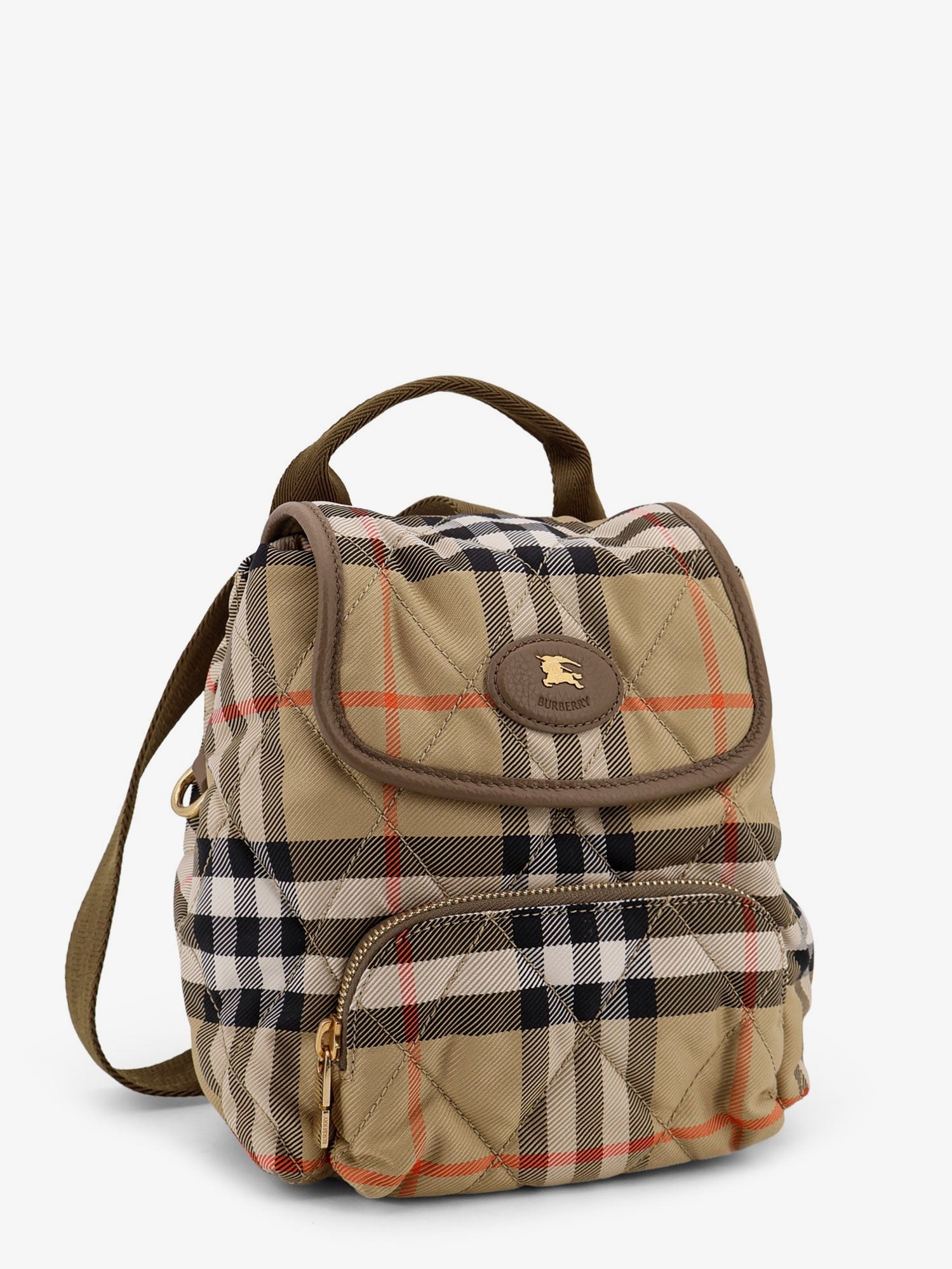 Horseshoe nylon backpack with check pattern - Image 3
