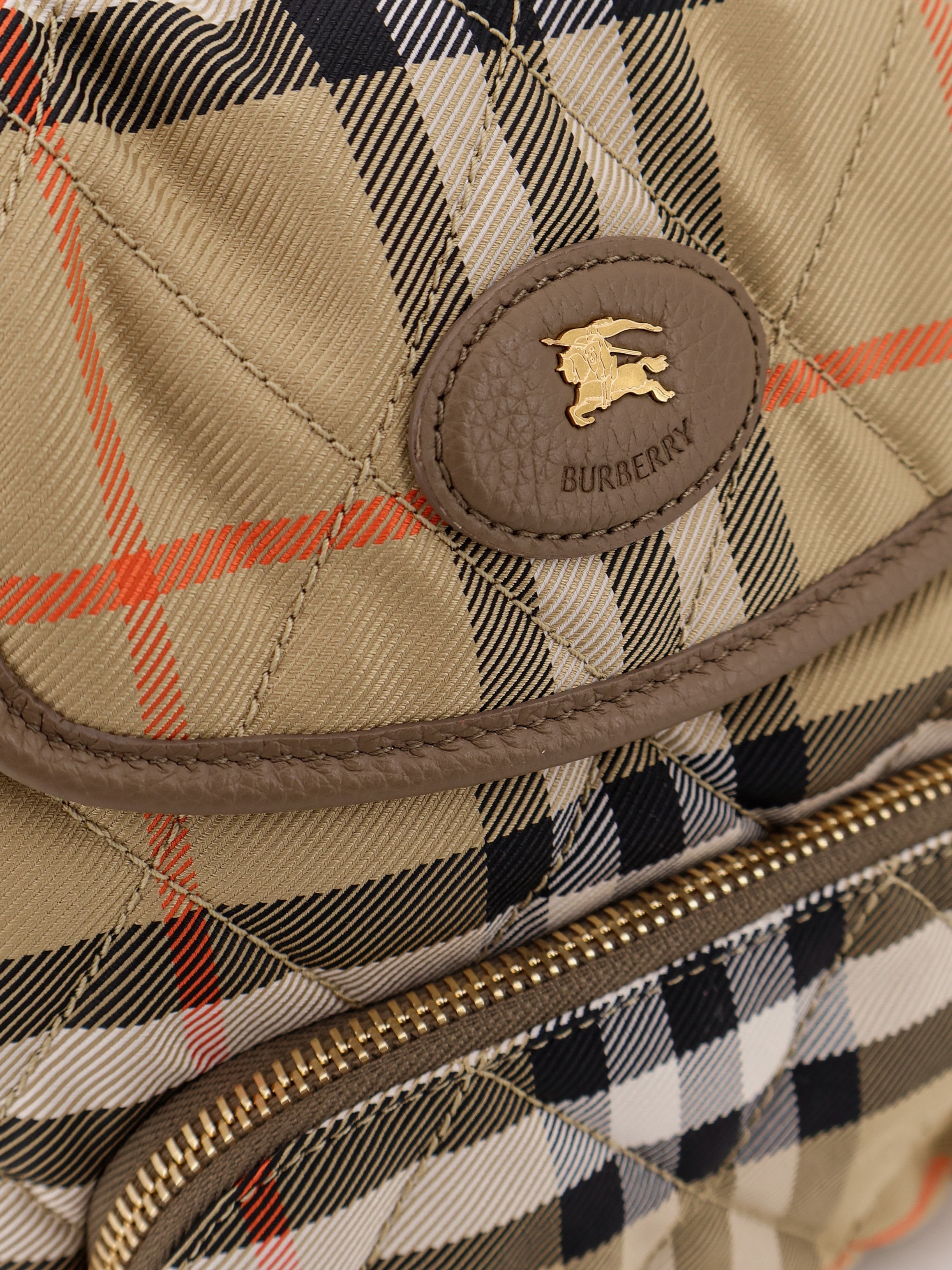 Horseshoe nylon backpack with check pattern - Image 5