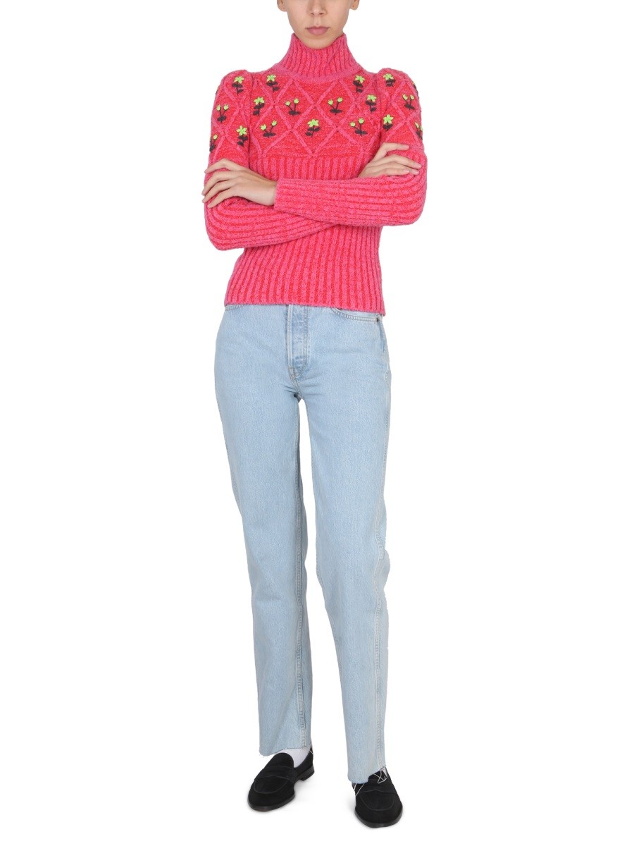 CORMIO - JERSEY WITH FLORAL EMBROIDERY - Image 2
